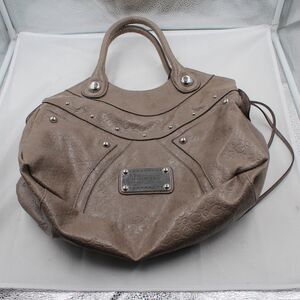 Vintage Y2K Guess Los Angeles Est. 1981 Hobo Bag Taupe Monogram Studded Purse